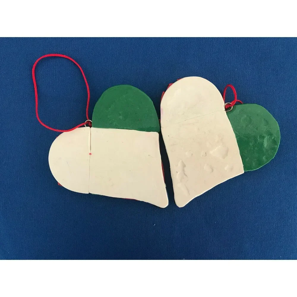 Handmade‎ Quilted Christmas Ornaments Set of 6 Stars Hearts Squares